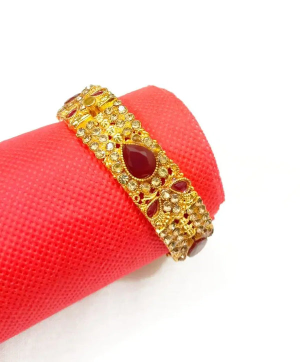 1 Pc Gold Plated Artificial Stones Kara Bangle