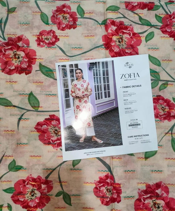 1 Pc Women's Unstitched Printed Kurti