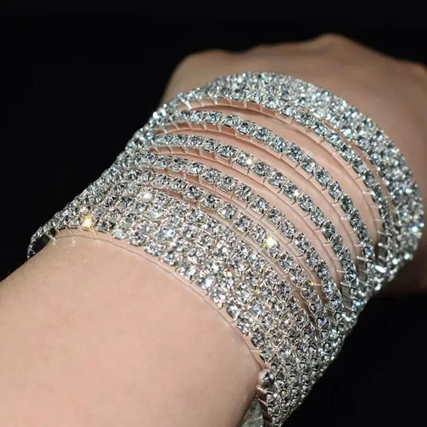 6 Pcs Silver Stone Girl's Bangles