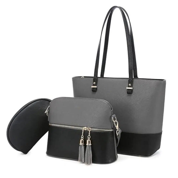 omen's PU Leather Textured Hand Bag Set