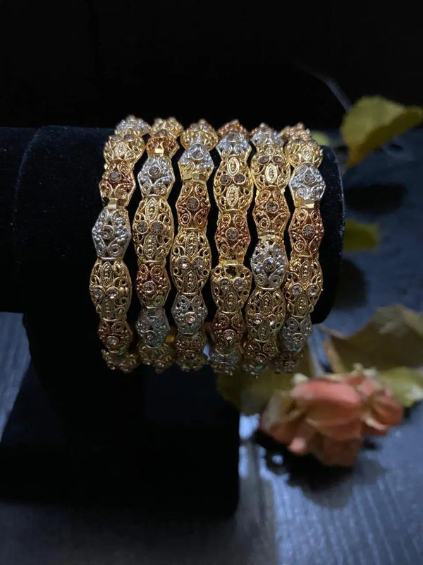 6 Pcs Indian Design Gold Plated Kara Bangle