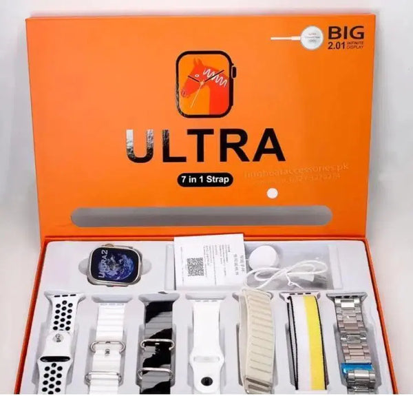 Multicolor Smart Watch with 7 Wristbands - Complete Set.